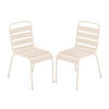GARTENSTUHL stapelbar 2er-Set - Metall - Beige - MIRMANDE von MYLIA - Beige, Metall (59/79/47.5cm) - Vente-Unique