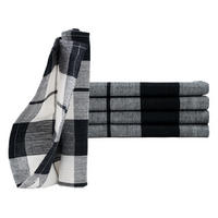 GESCHIRRTÜCHER 50x70 cm im 4er Set aus 100% Baumwolle, Küchentücher Schwarz - Schwarz, Textil (50/70cm) - Carpe Sonno