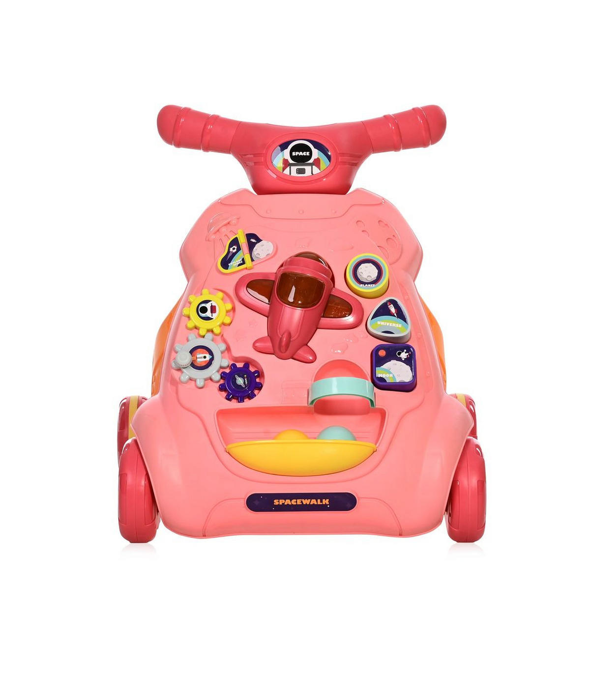 LAUFLERNHILFE Space pink Licht zwei Bälle verschiedene Formen Zahnräder - Rosa, Kunststoff (47/52/48cm) - Lorelli