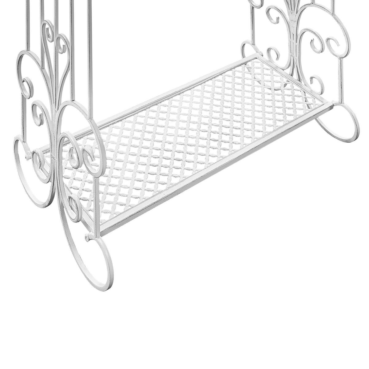 HANDTUCHSTÄNDER Antik Optik weiß 60 x 90 cm Gladis - Weiß, Metall (60/90/35cm) - Beliani