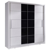 SCHIEBETÜRENSCHRANK Bari weiß / schwarz 204,4 cm / 62 cm / 214,4 cm - Weiß, Holz/Holzwerkstoff (204/214/62cm) - Feldmann-Wohnen