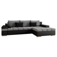 ECKSOFA Bangkok, Seite: Rechts - Silberfarben/Grau, Holz/Textil (310/175cm) - MIRJAN24