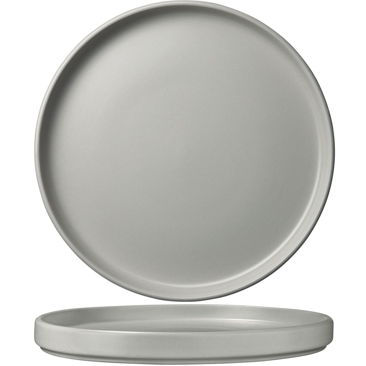 KOMBISERVICE Una,ineinander stapelbar,grau - Grau, Keramik (26/2.3/26cm) - tectake