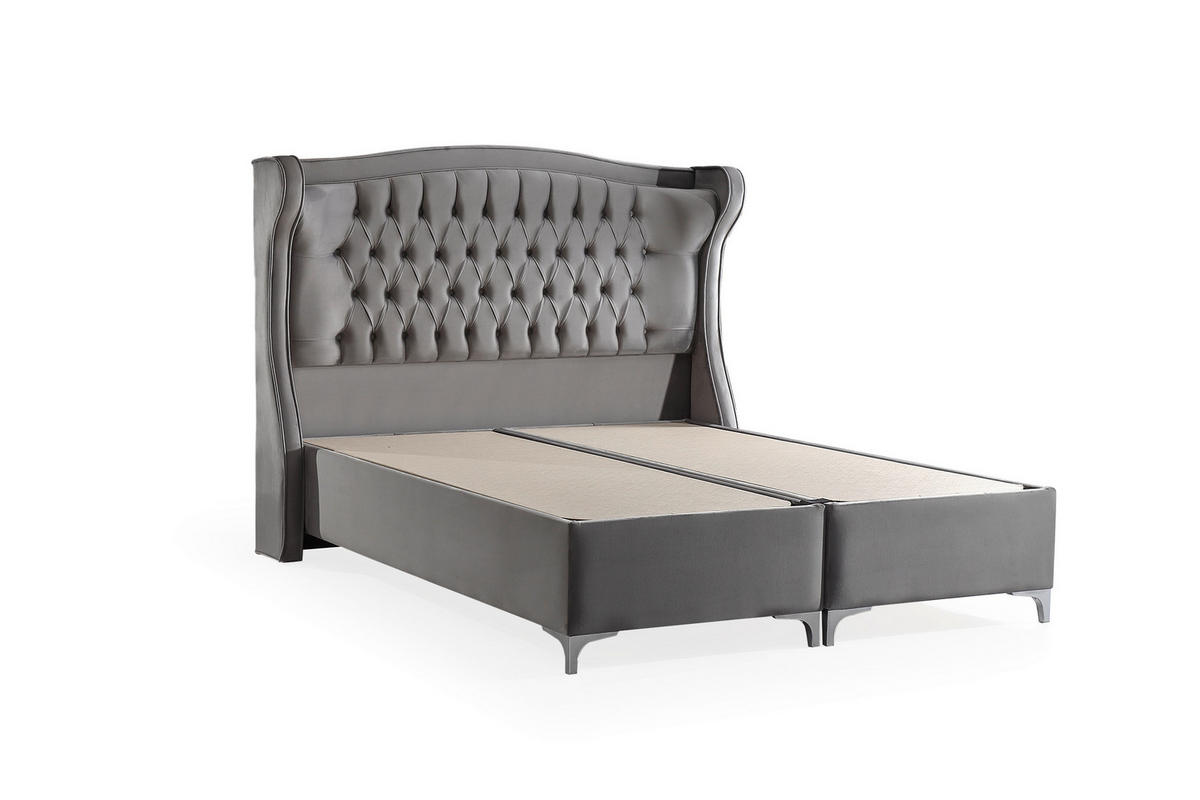 POLSTERBETT Sidelya 150x200 Grau - Grau, Metall (150/200cm) - Villa Möbel