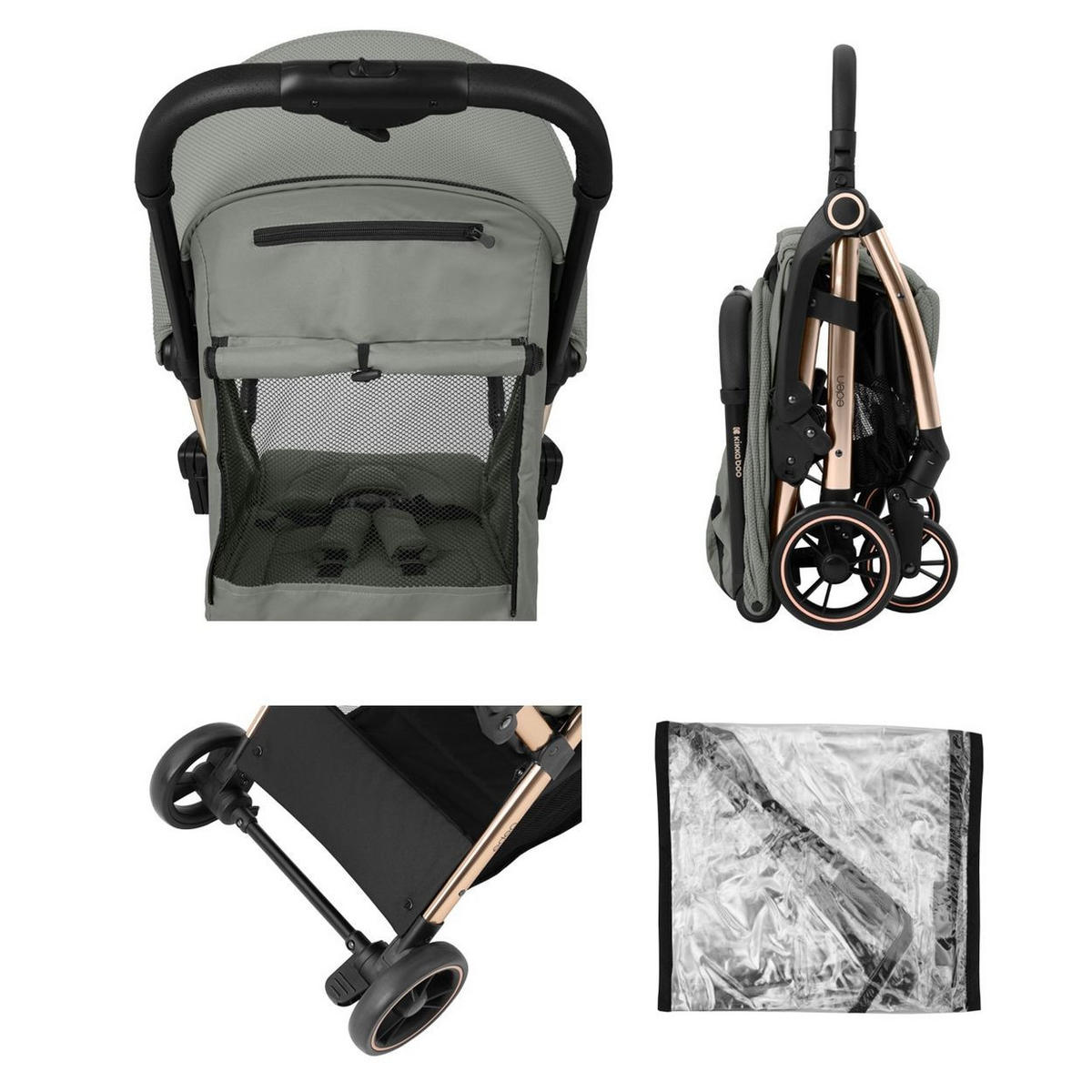 BUGGY Eden bis 22 kg grün Federung Regenschutz zusammenklappbar - Grün, Metall (62/47/100cm) - Kikka boo