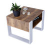 COUCHTISCH KARO 65 - Alteiche/Weiß, Holz (53.6/65/45cm) - Mat-Haus