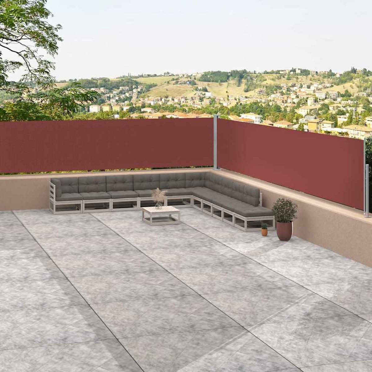 SEITENMARKISE Ausziehbar Braun 117x1200 cm - Braun, Textil (1200/117/1200cm) - furnicato