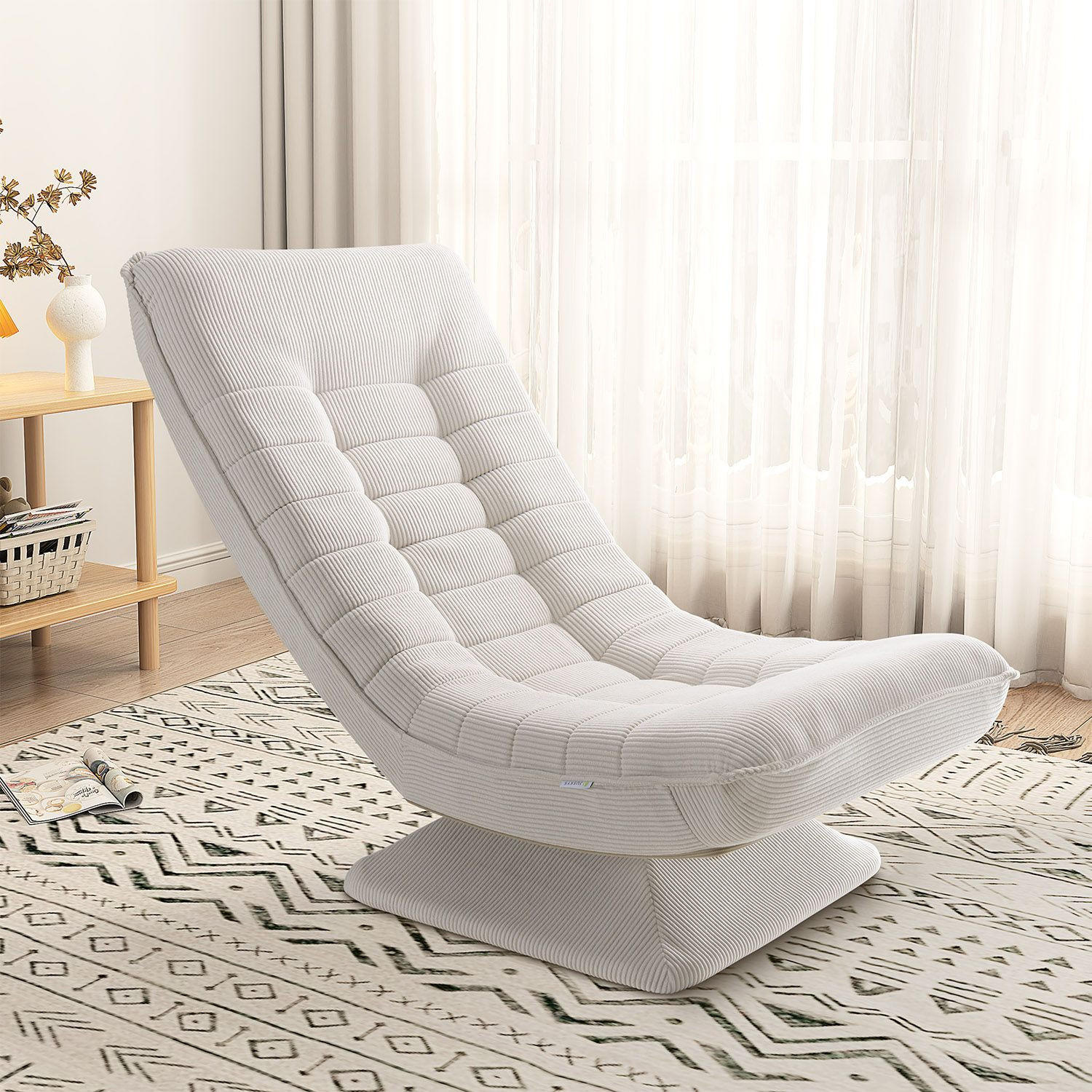 RELAXSESSEL Korsika Cord beige - Beige, Textil (58/85/100cm) - Juskys