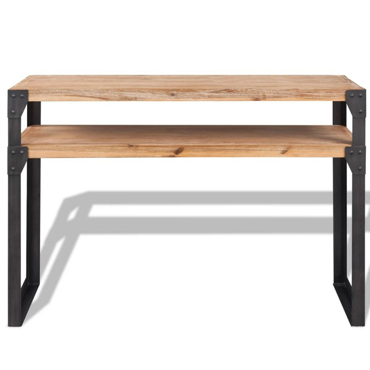 KONSOLENTISCH Akazienholz Massiv 120/40/85 Cm - Schwarz/Braun, Holz/Metall (120/40/85cm) - vidaXL