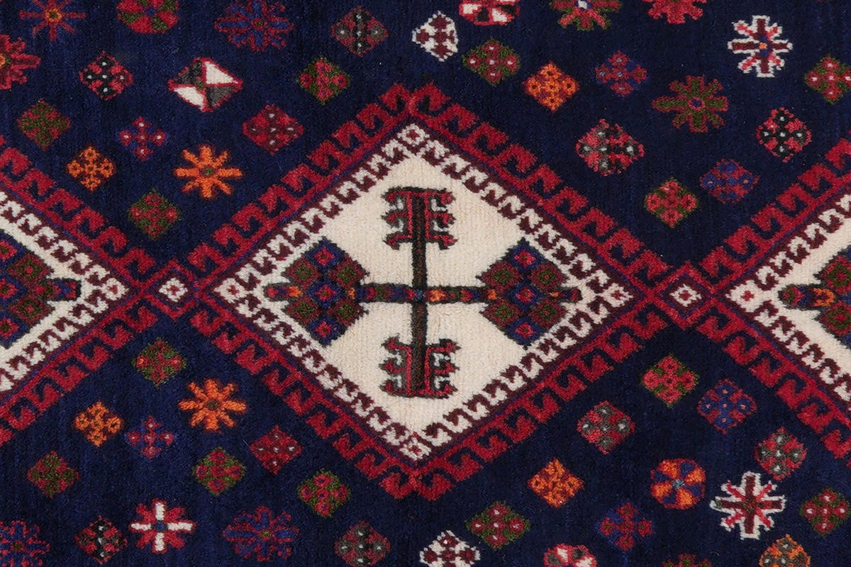 ORIENTTEPPICH handgeknüpft Afshar Rot, Blau 225/160 cm Schurwolle - Blau/Rot, Textil (160/225cm) - Looma