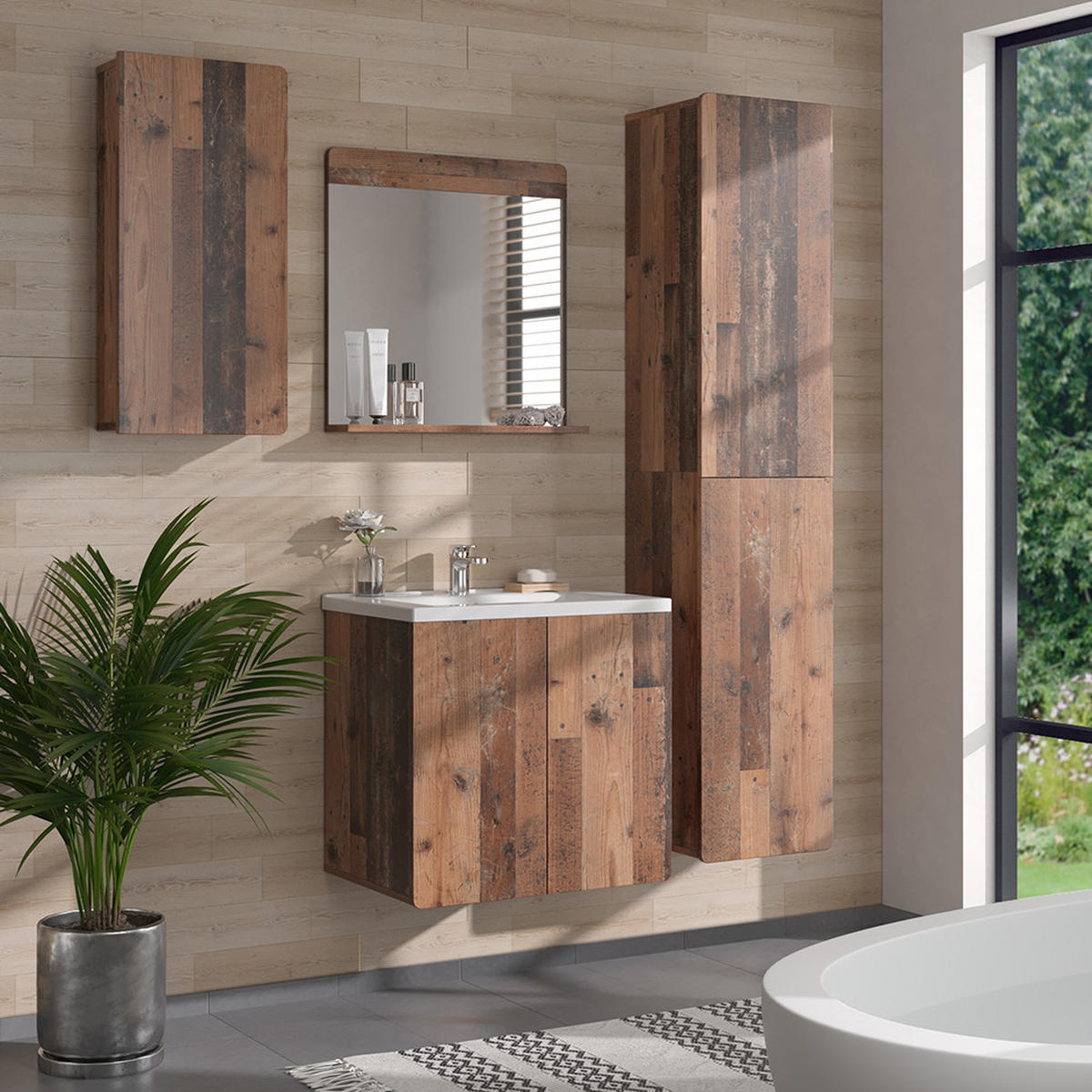 HÄNGESCHRANK Izan Oldstyle 36.6 x 76.6 cm - Braun, Holzwerkstoff (36.6/76.6/15.6cm) - Vicco