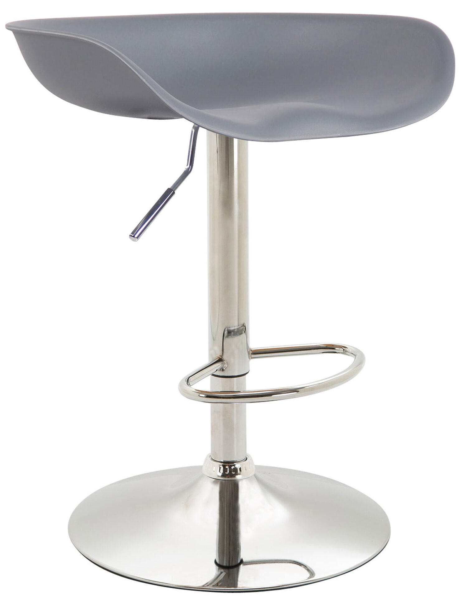 BARHOCKER Anna, Gestell Metall in Chromoptik, Kunststoff Grau - Chromfarben/Grau, Kunststoff/Textil (52/77/43cm) - TPFLiving