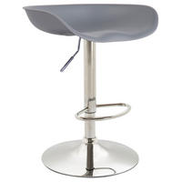 BARHOCKER Anna, Gestell Metall in Chromoptik, Kunststoff Grau - Chromfarben/Grau, Kunststoff/Textil (52/77/43cm) - TPFLiving