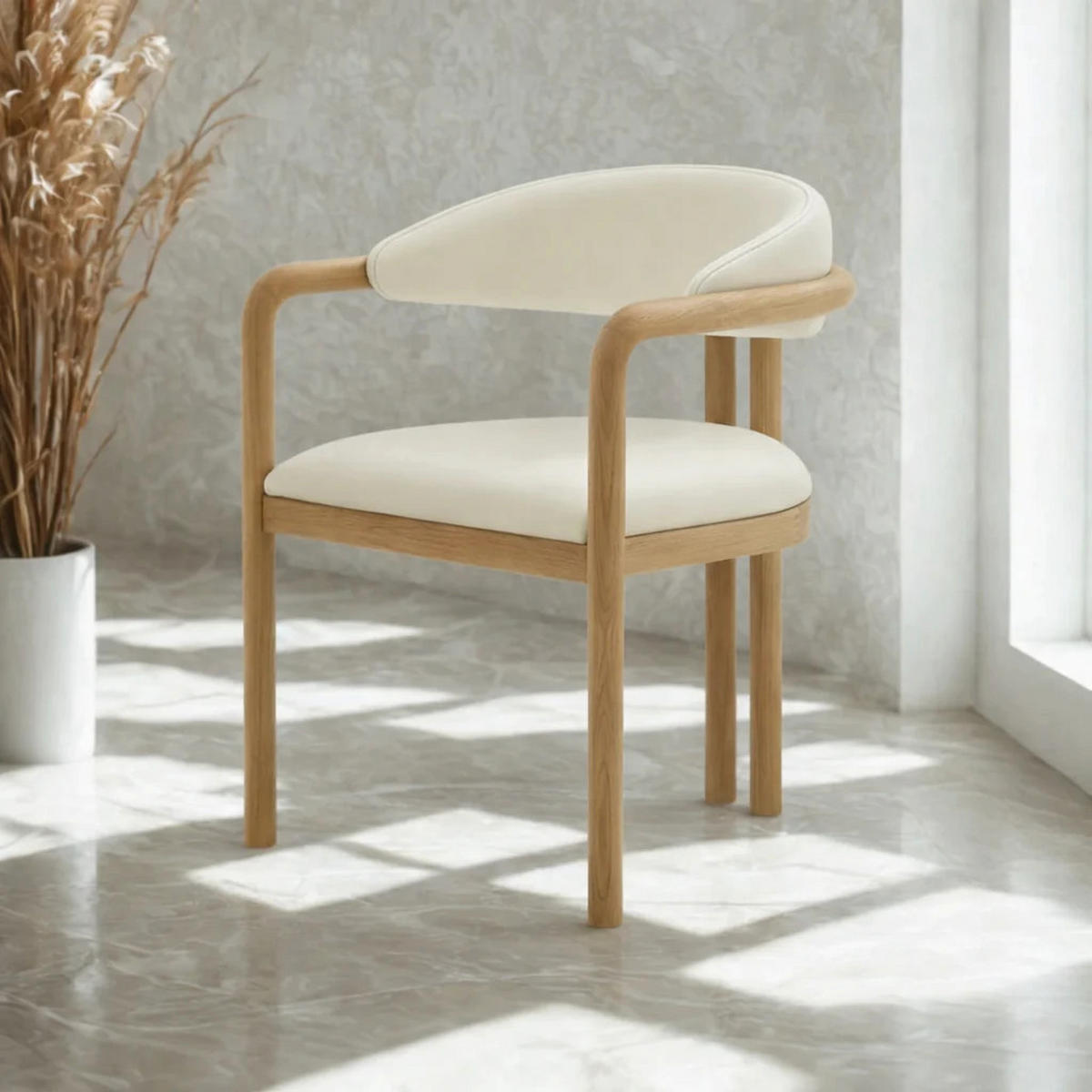 ESSZIMMERSTUHL Nature, Natur Massiveiche - Beige, Holz (58/77/59cm) - WOODEK
