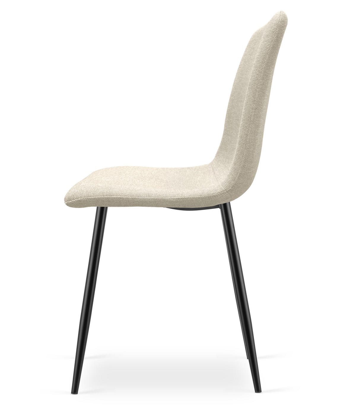 ESSZIMMERSTUHL RIFT beiger Sitz, schwarze Beine - Beige/Schwarz, Textil (46/87/55cm) - Valora