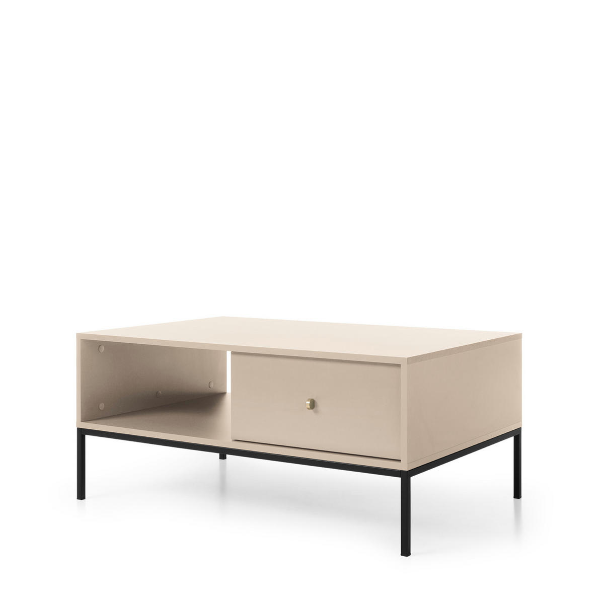 COUCHTISCH MONCTON STO1-2S Metalgriffe, Beige - Beige, Holzwerkstoff/Kunststoff (68/104/46cm) - Komodee