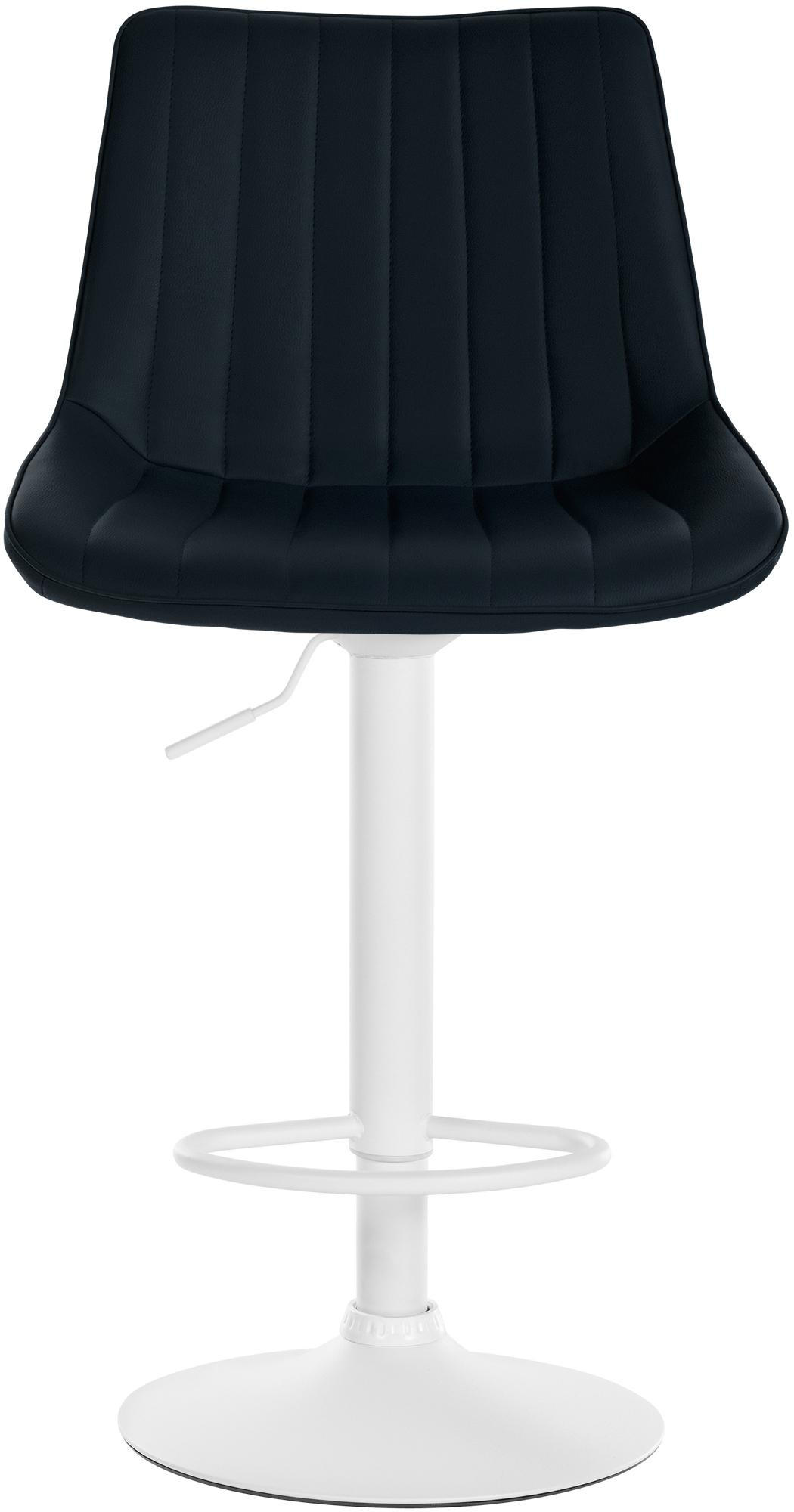 BARHOCKER 2er Set Lederlook schwarz - Schwarz, Textil/Metall (49.5/91/50cm) - CLP