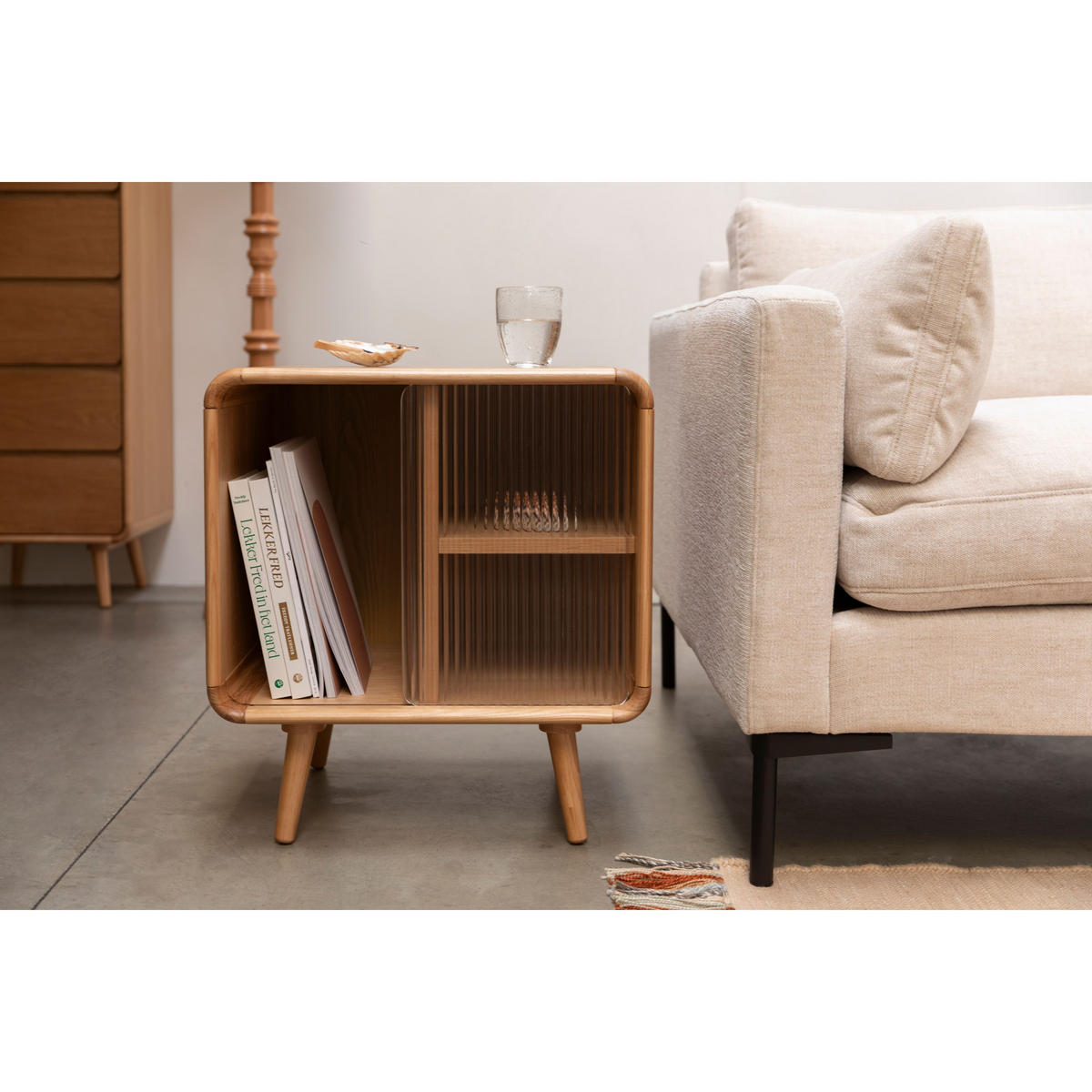 BEISTELLTISCH Rise Nachttisch Natural - Beige, Holz (40/50/55cm) - Zuiver