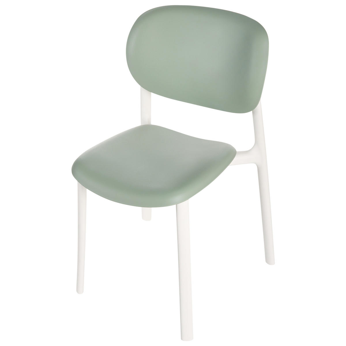 GARTENSTUHL 4er-Set Grün Musano - Weiß/Grün, Kunststoff (47/88/46cm) - Beliani