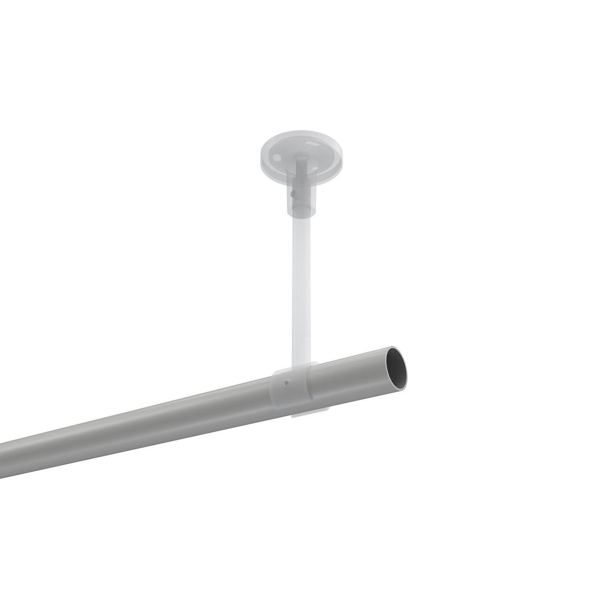 GARDINENSTANGEN-SET Sonette Mavell 280 cm (geteilt in 2 x 140 cm), 1-läufig, 20 mm Ø Weiß - Chromfarben/Weiß, Metall (280cm) - INTERDECO