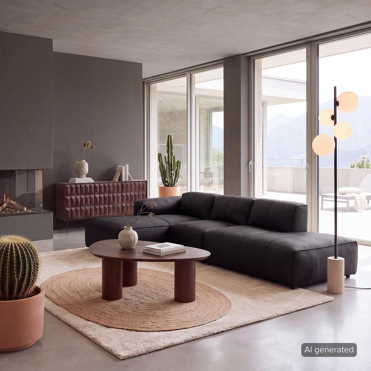 ECKSOFA mit Chaiselongue - Schwarz, Leder/Kunststoff (290/173cm) - home24