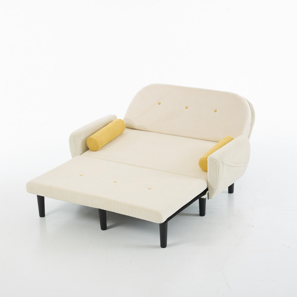 SCHLAFSOFA DE-34950 mit verstellbarer Rückenlehne Elfenbein - Beige, Metall (77/85/133.5cm) - ComfortXL