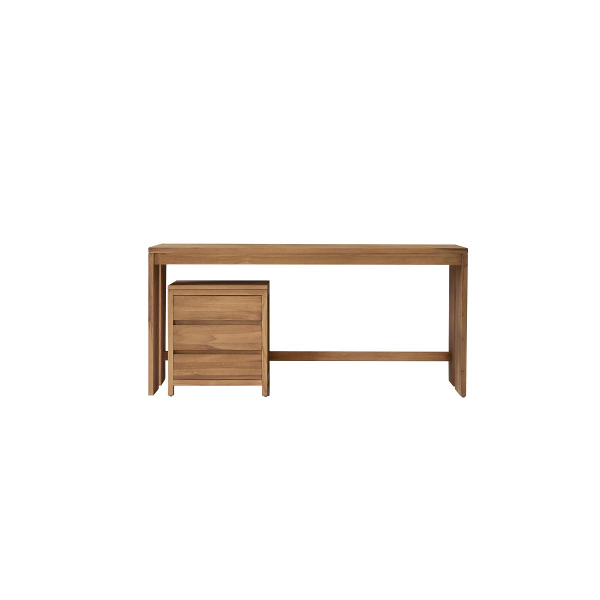 KINDER-SCHREIBTISCH Eden Natur aus Teak - Naturfarben, Holz (160/74/60cm) - Tikamoon