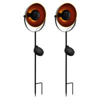 LED AUSSENLEUCHTE Solar Schwarz-Orange - Schwarz, Metall (10/12/61cm)