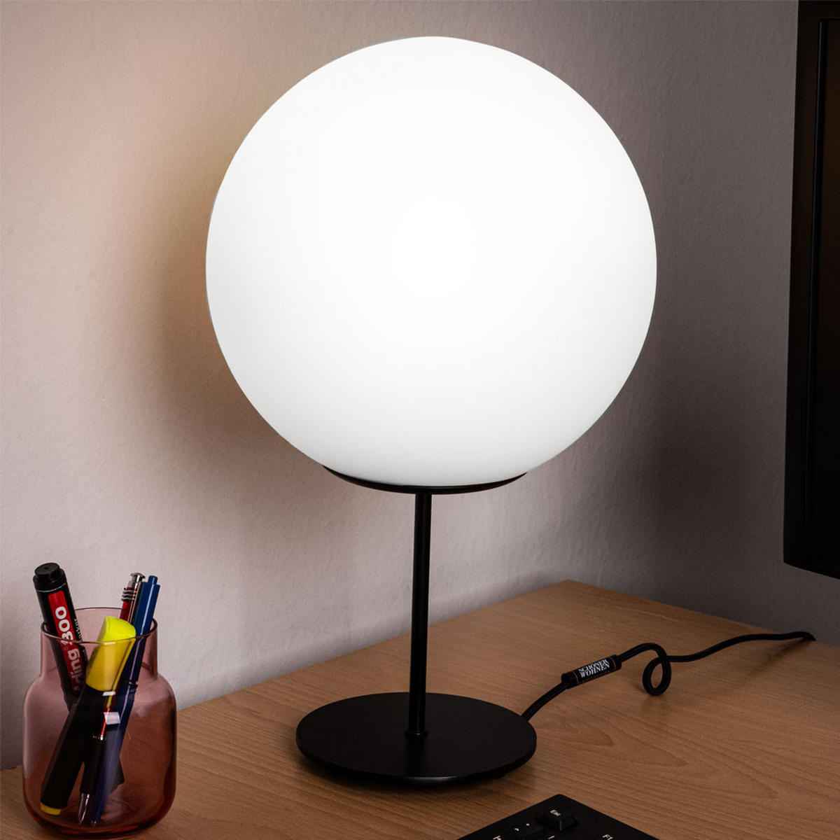 LED TISCHLEUCHTE Metall Schwarz - Schwarz, Glas (25/25/41.5cm)