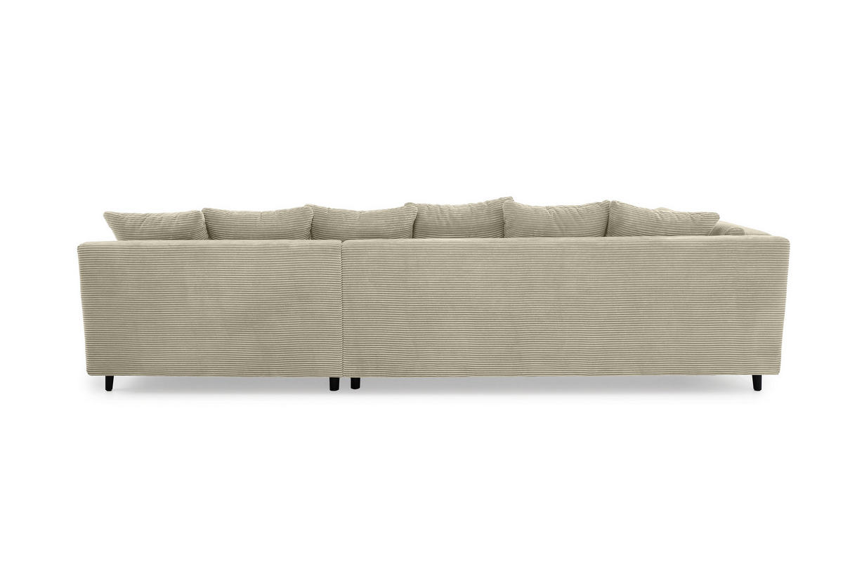 ECKSOFA mit dekorativen Steppungen und Rutschenlehne, seitenverkehrt montierbar B326/T213/H91 cm, Cord Beige Grau / 15223 - Greige/Beige, Textil/Metall (326/213cm) - luma-home