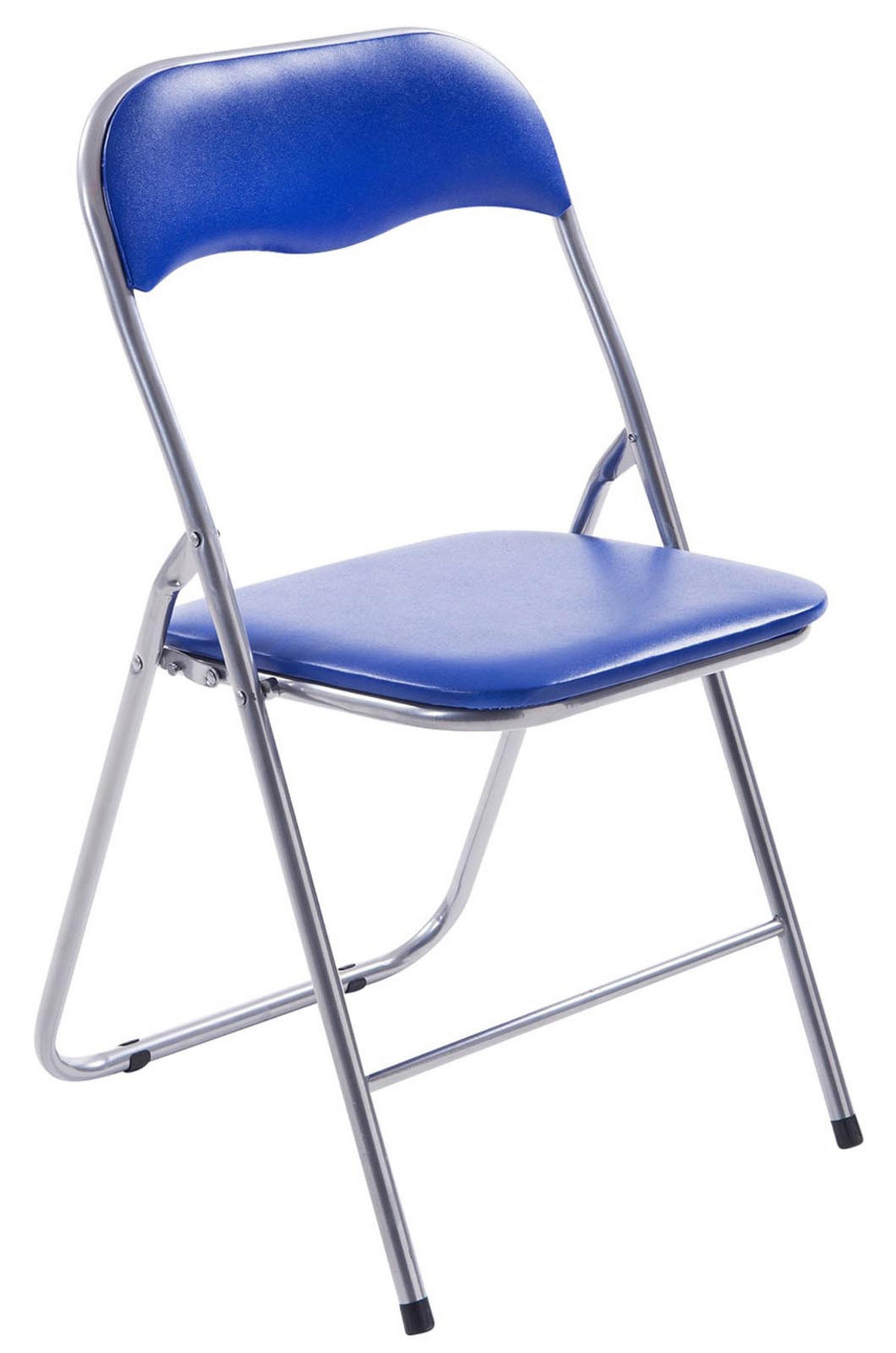 KLAPPSTUHL 2er Set Kunststoff blau/silber - Blau/Silberfarben, Kunststoff/Textil (45/78/45cm) - CLP