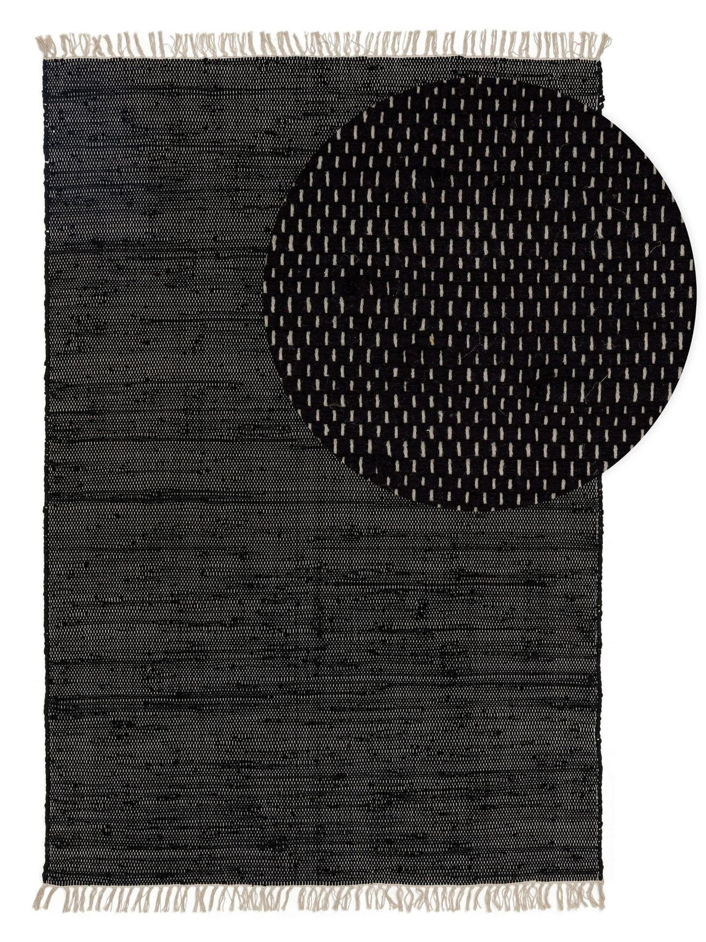 TEPPICH aus recyceltem Material Tom Schwarz 60x100 cm - Schwarz, Textil (60/1cm) - KUNSTLOFT