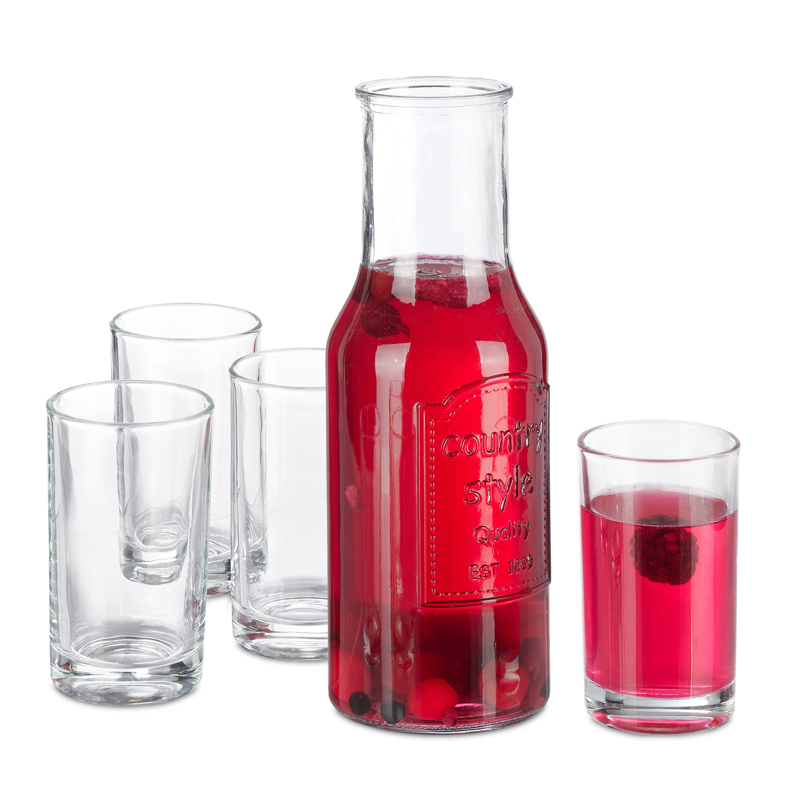 Relaxdays SOUPRAVA Transparentní sklo karafa 1,5 l