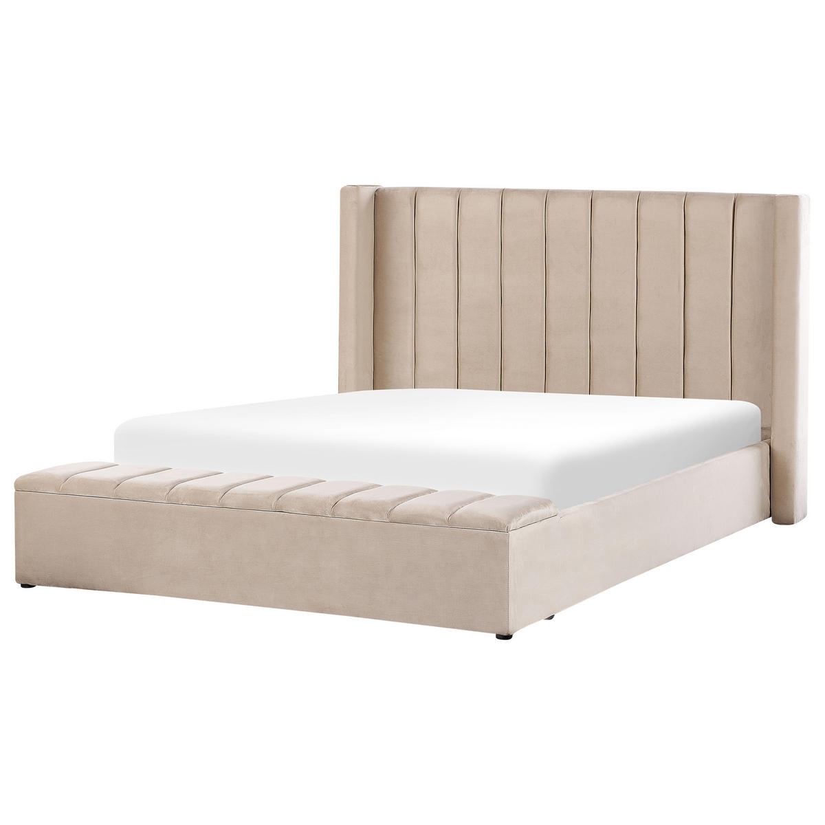 POLSTERBETT 180/200 cm Beige Noyers - Beige, Textil (180/200cm) - Beliani