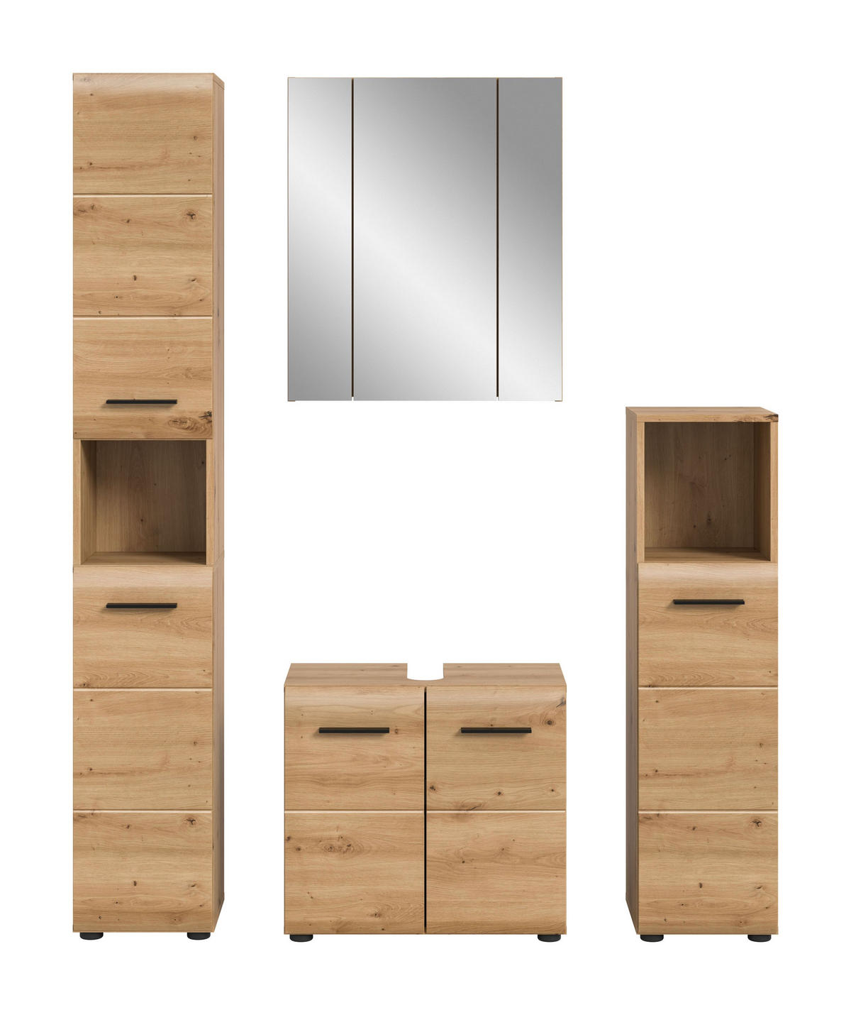 BAD-SET ICE 4-tlg. (B/H/T: ca. 150/185/30 cm) in Artisan Oak Nachbildung/Artisan Oak Nachbildung - Eiche Artisan, Holz (150/185/30cm)