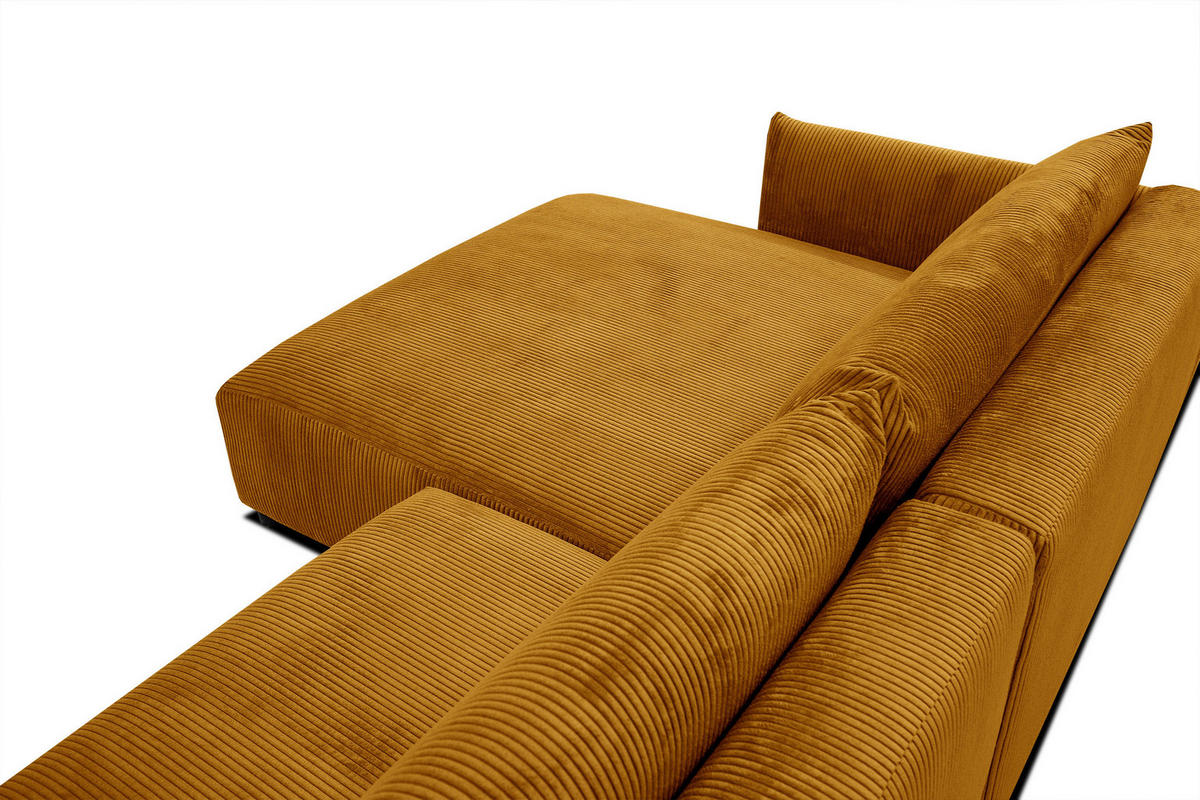 ECKSOFA TAUER 5-Sitzer, honig - Schwarz/Honig, Holzwerkstoff/Kunststoff (174/292cm) - Courtois Laville