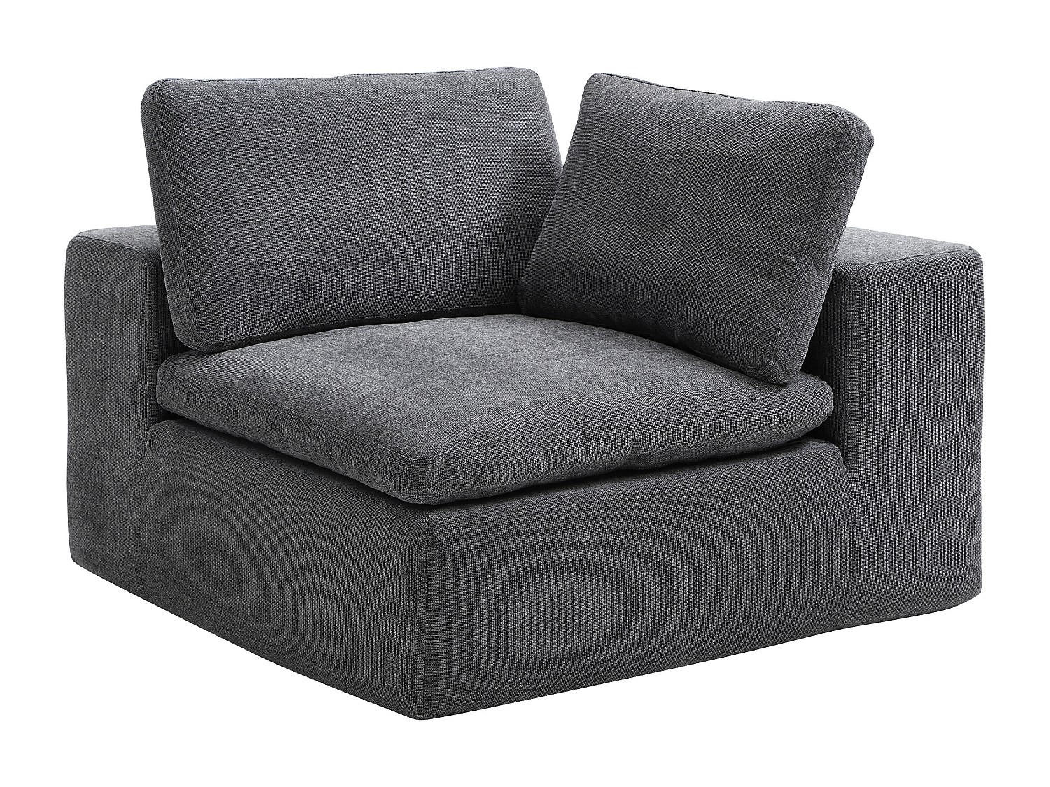 SESSEL mit gerader Rückenlehne - 1 -Sitzer - Polyester - anthrazitgrau - CORTOLINE - Anthrazit, Textil (112/83/112cm) - Vente-Unique