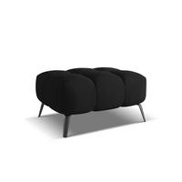 POUF Chenille Stoff Schwarz - Schwarz, Textil/Metall (78/41/60cm) - Makamii