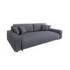 BIGSOFA Emma Grau Cord - Schwarz/Grau, Holz/Kunststoff (234/78/122cm) - S-Style Möbel