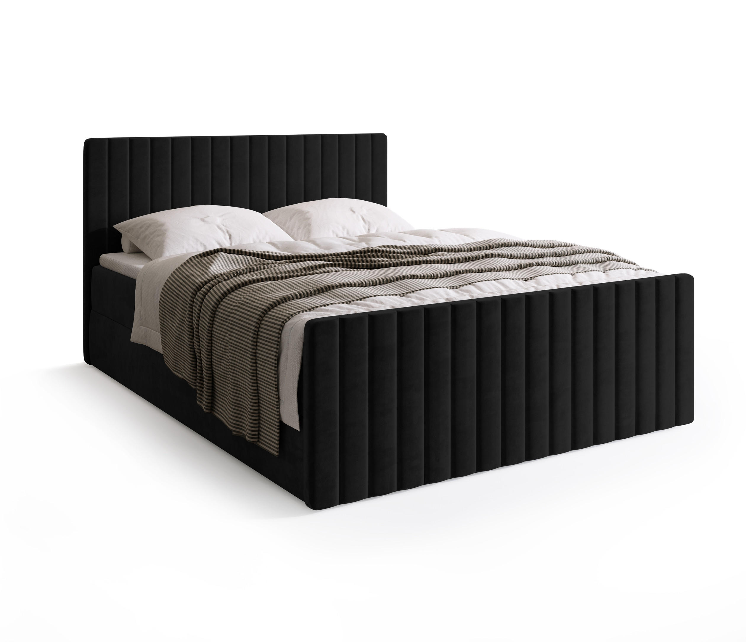 BOXSPRINGBETT Dream Duo mit Topper 140/200 Schwarz - Schwarz, Kunststoff (140/200cm) - Bromarkt