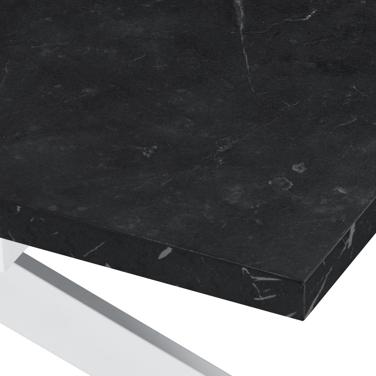 ESSTISCH BEA 120-160/80/76 cm Marmor-Schwarz - Anthrazit/Weiß, Holzwerkstoff/Metall (80/120/76cm) - B&D Home