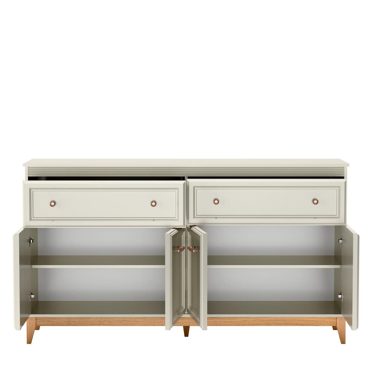 KOMMODE Windsor Kaschmir, Viertürige mit Schubladen - Kaschmir, Holzwerkstoff (179/100/41cm) - Bettso