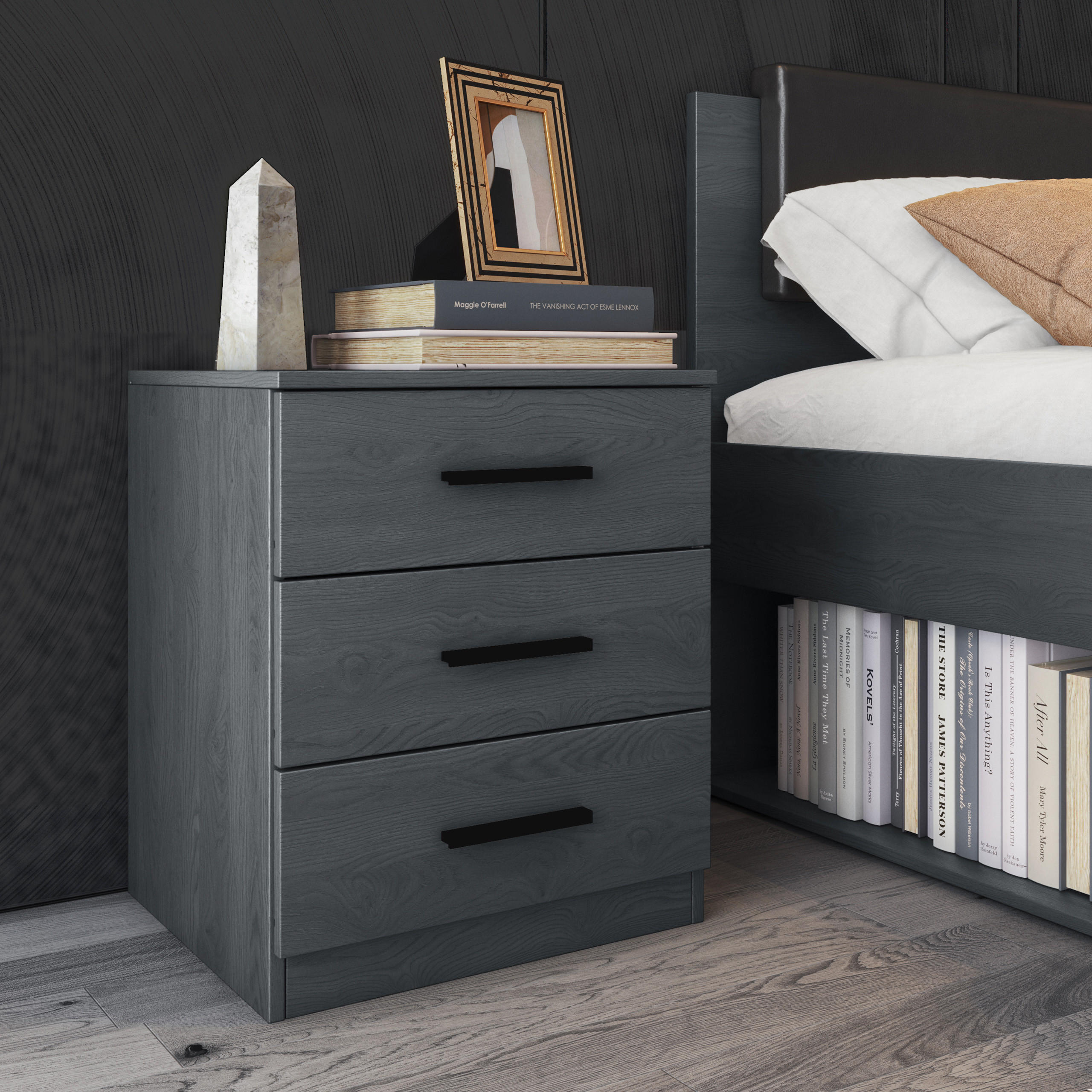 NACHTTISCH COSMICO 47/56/42 cm Hellgrau - Hellgrau, Holzwerkstoff (47/56/42cm) - MASSENO