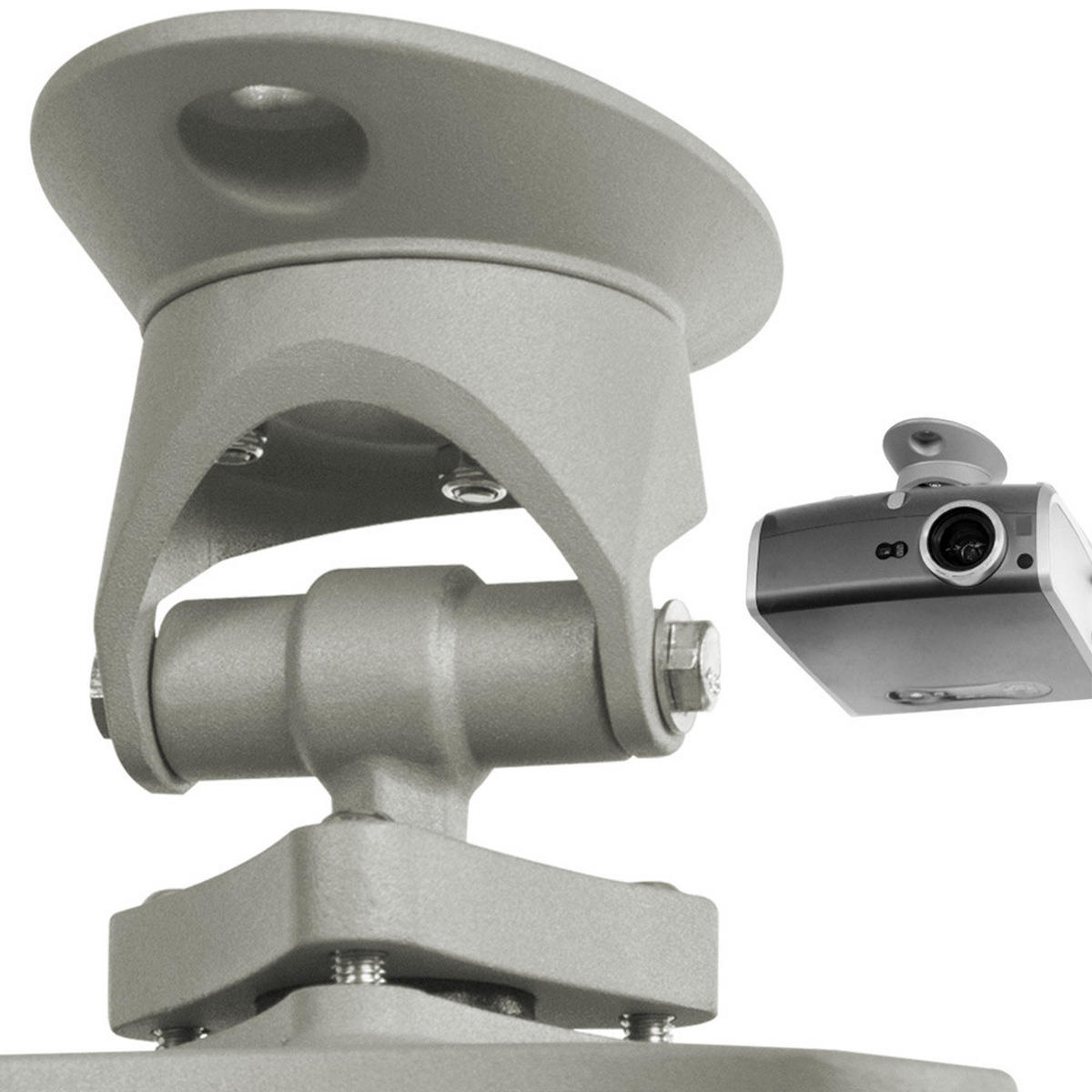 BEAMER-DECKENHALTERUNG Universal, Lochabstände 120 - 235 mm,grau - Grau, Metall (12/0.2/23.5cm) - tectake