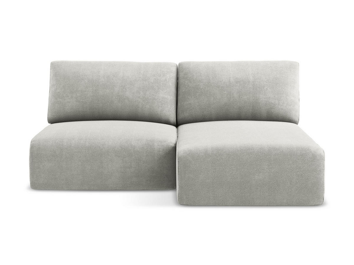ECKSOFA mit Schlaffunktion rechts Chenille Stoff Grau - Hellgrau/Schwarz, Kunststoff/Textil (210/149cm) - Makamii