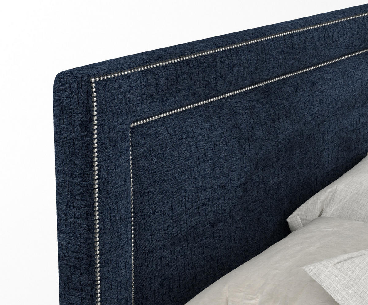BOXSPRINGBETT Luxora Marineblau 140/200 cm - Schwarz/Dunkelblau, Holz/Holzwerkstoff (140/200cm) - Maison de Reve