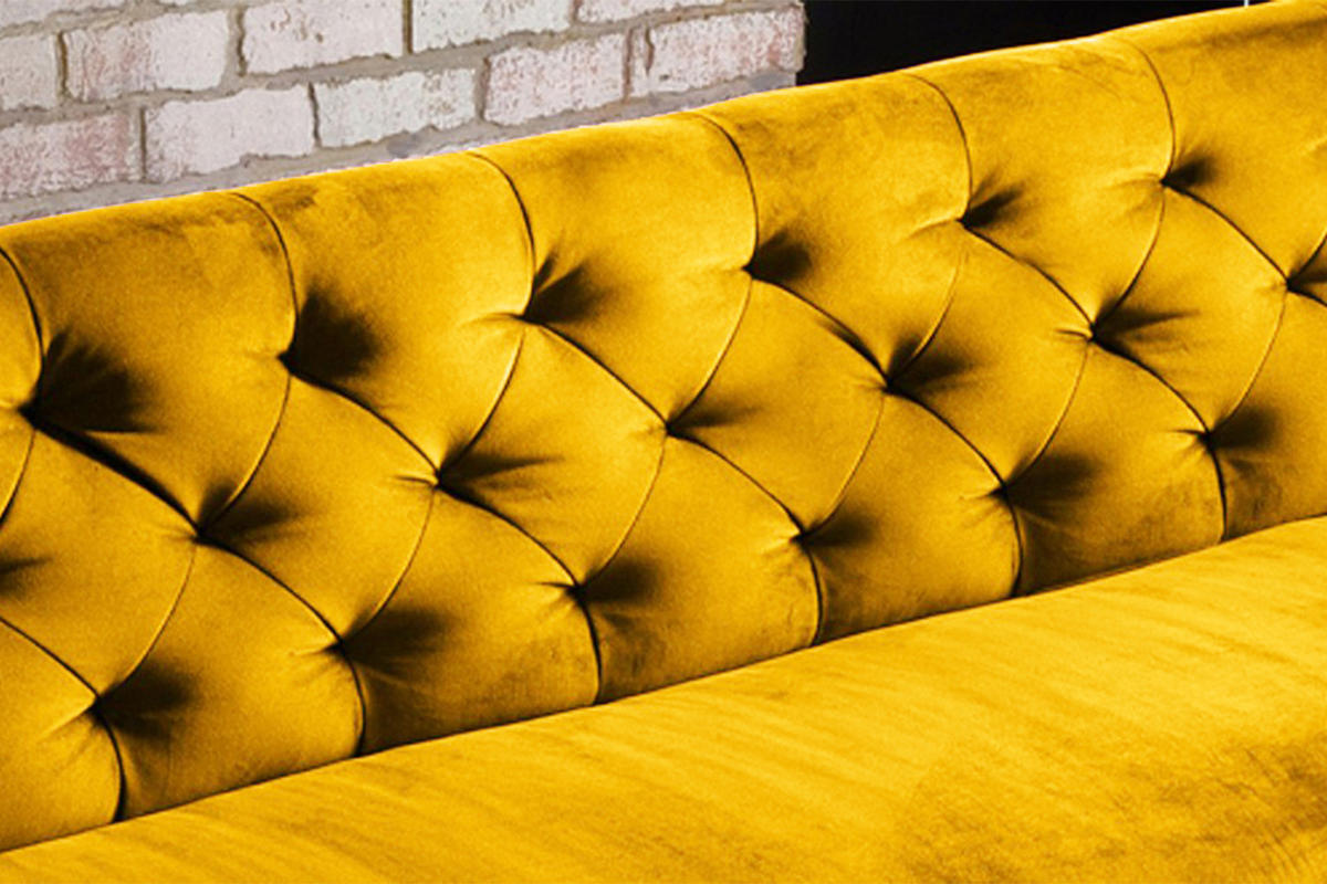 ESSZIMMERBANK CHARME Gelb Velvet - Gelb, Textil (186/85/68cm) - KAWOLA