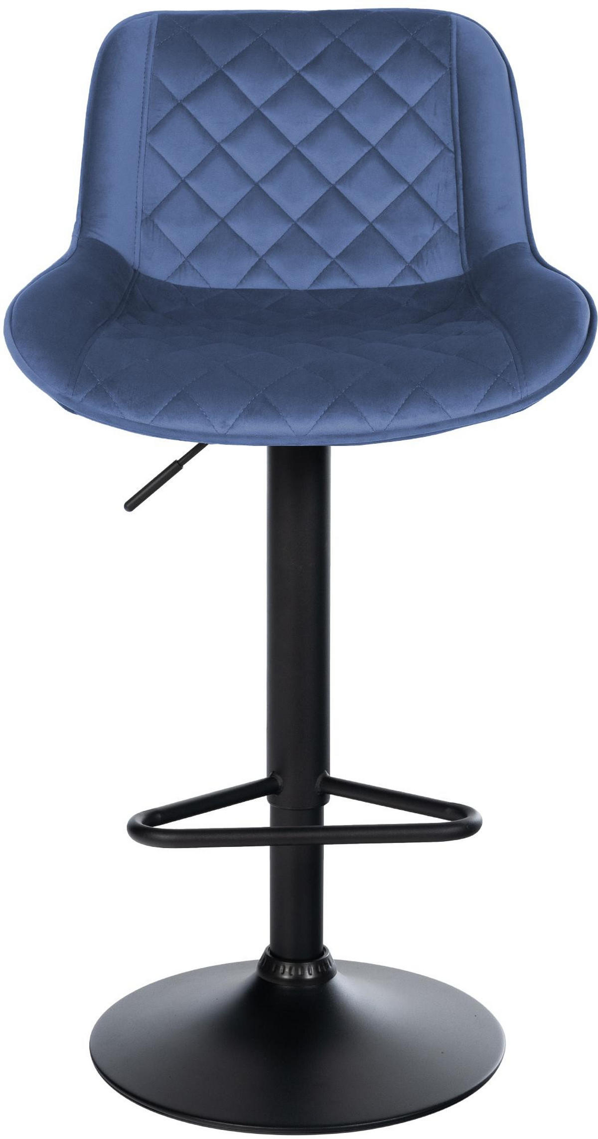 BARHOCKER Samt Blau - Blau/Schwarz, Textil/Metall (50/84/52cm) - CLP