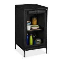 CAMPINGSCHRANK - Grau, Holzwerkstoff/Textil (47.5/87/47.5cm) - Relaxdays