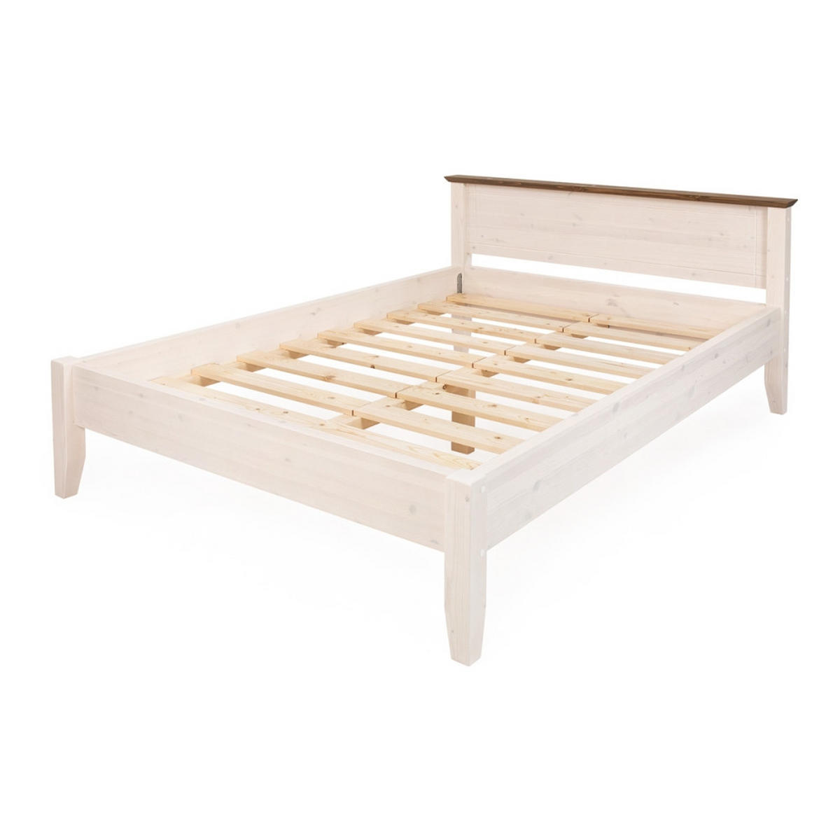 BETT 140x200 cm - Dunkelbraun/Weiß, Holz (140/200cm) - MSL wooden furniture
